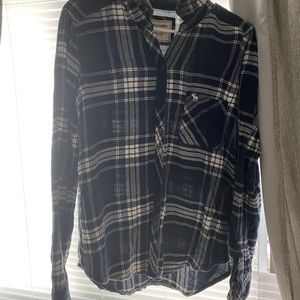 Navy blue/white flannel